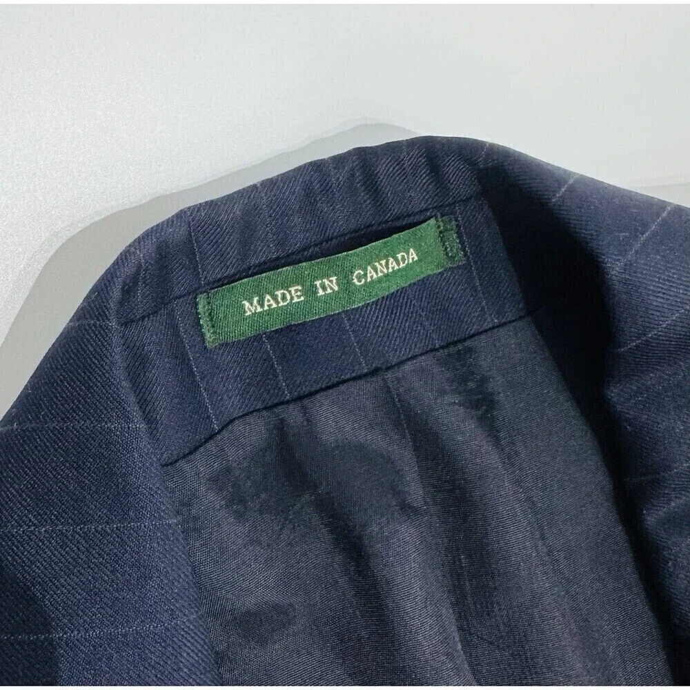 Lauren Ralph Lauren Blazer Mens 42  Blue Striped Wool Cashmere Suit Jacket